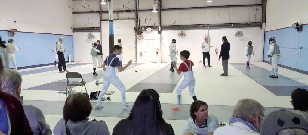 Fencers warming up at the Tidewater Open 2016